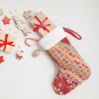 Red Palaka Hawaii Leis Christmas Stocking Hawaiian-plaid Elegant Tropical Vibes - Polynesian Pride
