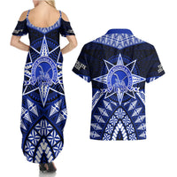 Tonga Tupou College And Queen Salote College Couples Matching Summer Maxi Dress and Hawaiian Shirt Tongan Ngatu Pattern LT14 - Polynesian Pride