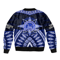 Tonga Tupou College And Queen Salote College Sleeve Zip Bomber Jacket Tongan Ngatu Pattern LT14 - Polynesian Pride