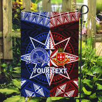 Personalised Tupou College And Kolisi Tonga Atele Garden Flag Tongan Ngatu Pattern LT14 Garden Flag Blue - Polynesian Pride