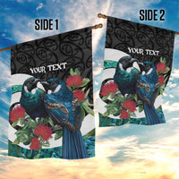 Personalised Valentine's Day New Zealand Garden Flag Tui Bird Couple Kowhaiwhai Mix Pohutukawa LT14 - Polynesian Pride