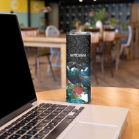 Personalised Valentine's Day New Zealand Skinny Tumbler Tui Bird Couple Kowhaiwhai Mix Pohutukawa LT14 - Polynesian Pride