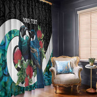 Personalised Valentine's Day New Zealand Window Curtain Tui Bird Couple Kowhaiwhai Mix Pohutukawa LT14 - Polynesian Pride