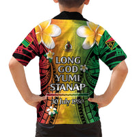 Vanuatu Independence Day Family Matching Puletasi and Hawaiian Shirt Long God Yumi Stanap Happy 46th Anniversary LT14 - Polynesian Pride