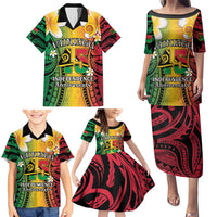 Vanuatu Independence Day Family Matching Puletasi and Hawaiian Shirt Long God Yumi Stanap Happy 46th Anniversary LT14 - Polynesian Pride
