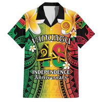 Vanuatu Independence Day Family Matching Puletasi and Hawaiian Shirt Long God Yumi Stanap Happy 46th Anniversary LT14 Dad's Shirt - Short Sleeve Reggae - Polynesian Pride