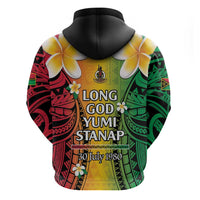 Vanuatu Independence Day Hoodie Long God Yumi Stanap Happy 46th Anniversary LT14 - Polynesian Pride
