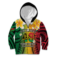 Vanuatu Independence Day Kid Hoodie Long God Yumi Stanap Happy 46th Anniversary LT14 Zip Hoodie Reggae - Polynesian Pride