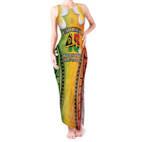 Vanuatu Independence Day Tank Maxi Dress Long God Yumi Stanap Happy 46th Anniversary LT14 Women Reggae - Polynesian Pride