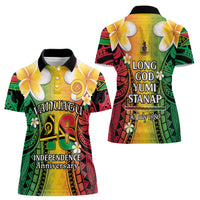Vanuatu Independence Day Women Polo Shirt Long God Yumi Stanap Happy 45th Anniversary LT14