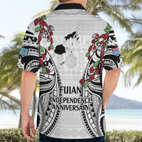 Fiji Day Hawaiian Shirt Happy 54 Years Of Independence Tapa Pattern White LT14 - Polynesian Pride