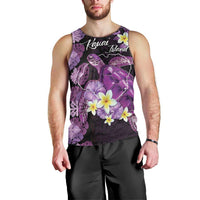 Personalised Aloha Hawaii Kauai Island Men Tank Top Garden Isle Map Sea Turtle Plumeria