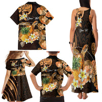 Personalised Aloha Hawaii Lanai Island Family Matching Tank Maxi Dress and Hawaiian Shirt Pineapple Isle Map Sea Turtle Plumeria LT14 - Polynesian Pride