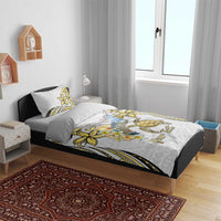 Personalised Aloha Hawaii Niihau Island Bedding Set Forbidden Isle Map Shell Lei