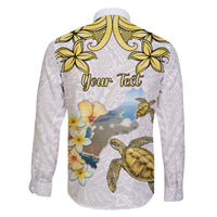 Personalised Aloha Hawaii Niihau Island Family Matching Off The Shoulder Long Sleeve Dress and Hawaiian Shirt Forbidden Isle Map Shell Lei LT14 - Polynesian Pride