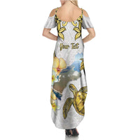 Personalised Aloha Hawaii Niihau Island Family Matching Summer Maxi Dress and Hawaiian Shirt Forbidden Isle Map Shell Lei LT14 - Polynesian Pride