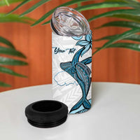 Personalised Aloha Hawaii Kahoolawe Island 4 in 1 Can Cooler Tumbler Target Isle Map With Humpback Whale LT14 - Polynesian Pride