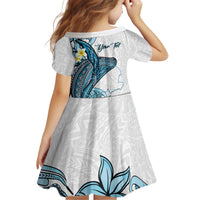 Personalised Aloha Hawaii Kahoolawe Island Kid Short Sleeve Dress Target Isle Map With Humpback Whale