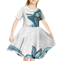 Personalised Aloha Hawaii Kahoolawe Island Kid Short Sleeve Dress Target Isle Map With Humpback Whale