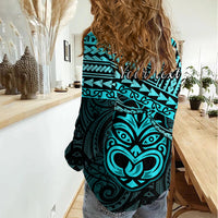 Personalised Matariki New Zealand Women Casual Shirt Maori New Year Tiki Turquoise Version LT14 - Polynesian Pride