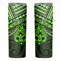 Matariki New Zealand Skinny Tumbler Maori New Year Tiki Green Version
