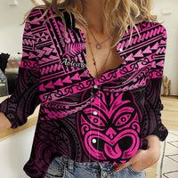 Personalised Matariki New Zealand Women Casual Shirt Maori New Year Tiki Pink Version LT14 Female Pink - Polynesian Pride