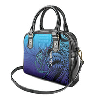 Personalised Polynesia Blue Marlin Fishing Shoulder Handbag Marlin Anchor Tattoo Polynesian Pattern