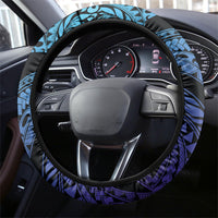 Polynesia Blue Marlin Fishing Steering Wheel Cover Marlin Anchor Tattoo Polynesian Pattern