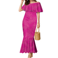 Custom New Zealand Silver Fern Rugby Family Matching Mermaid Dress and Hawaiian Shirt Go Aotearoa - Pink Version LT14 Mom's Dress Pink - Polynesian Pride