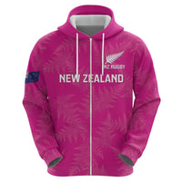 Custom New Zealand Silver Fern Rugby Hoodie Go Aotearoa - Pink Version LT14 - Polynesian Pride