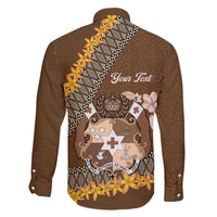 Personalised Tonga Language Week Family Matching Summer Maxi Dress and Hawaiian Shirt Malo e Lelei Tongan Ngatu Pattern - Brown