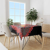 Personalised Tonga Language Week Tablecloth Malo e Lelei Tongan Ngatu Pattern - Red