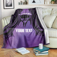 Personalised New Zealand Suffrage Day Blanket Maori Tattoo Galaxy Vibe LT14 Purple - Polynesian Pride