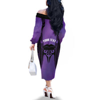 Personalised New Zealand Suffrage Day Family Matching Off The Shoulder Long Sleeve Dress and Hawaiian Shirt Maori Tattoo Galaxy Vibe LT14 - Polynesian Pride