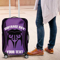Personalised New Zealand Suffrage Day Luggage Cover Maori Tattoo Galaxy Vibe LT14 Purple - Polynesian Pride