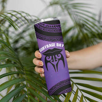 Personalised New Zealand Suffrage Day Skinny Tumbler Maori Tattoo Galaxy Vibe LT14 - Polynesian Pride