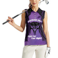 Personalised New Zealand Suffrage Day Women Sleeveless Polo Shirt Maori Tattoo Galaxy Vibe LT14 - Polynesian Pride