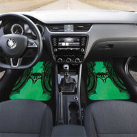 Personalised Moko Kauae New Zealand Car Mats Maori Chin Tattoo Green - Polynesian Pride