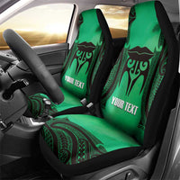 Personalised Moko Kauae New Zealand Car Seat Cover Maori Chin Tattoo Green LT14 - Polynesian Pride