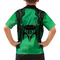 Personalised Moko Kauae New Zealand Hawaiian Shirt Maori Chin Tattoo Green LT14 - Polynesian Pride