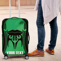 Personalised Moko Kauae New Zealand Luggage Cover Maori Chin Tattoo Green LT14 Green - Polynesian Pride