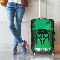 Personalised Moko Kauae New Zealand Luggage Cover Maori Chin Tattoo Green LT14 - Polynesian Pride