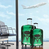 Personalised Moko Kauae New Zealand Luggage Cover Maori Chin Tattoo Green LT14 - Polynesian Pride