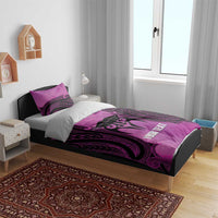 Personalised Moko Kauae New Zealand Bedding Set Maori Chin Tattoo Pink - Polynesian Pride