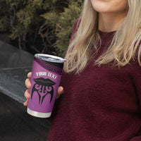 Personalised Moko Kauae New Zealand Tumbler Cup Maori Chin Tattoo Pink - Polynesian Pride