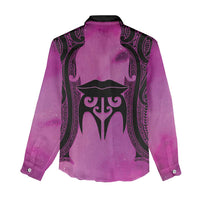 Personalised Moko Kauae New Zealand Women Casual Shirt Maori Chin Tattoo Pink LT14 - Polynesian Pride