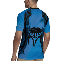 Personalised Moko Kauae New Zealand Rugby Jersey Maori Chin Tattoo Blue - Polynesian Pride