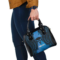 Personalised Moko Kauae New Zealand Shoulder Handbag Maori Chin Tattoo Blue - Polynesian Pride