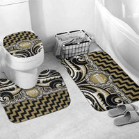 Aotearoa Waikato Tainui Bathroom Set Maori Iwi Poutama Puhoro Tattoo LT14 Mat Set Only (3 pcs) One Size Old Yellow - Polynesian Pride