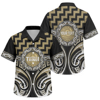Aotearoa Waikato Tainui Personalised Family Matching Short Sleeve Bodycon Dress and Hawaiian Shirt Maori Iwi Poutama Puhoro Tattoo LT14 Son's Shirt Old Yellow - Polynesian Pride